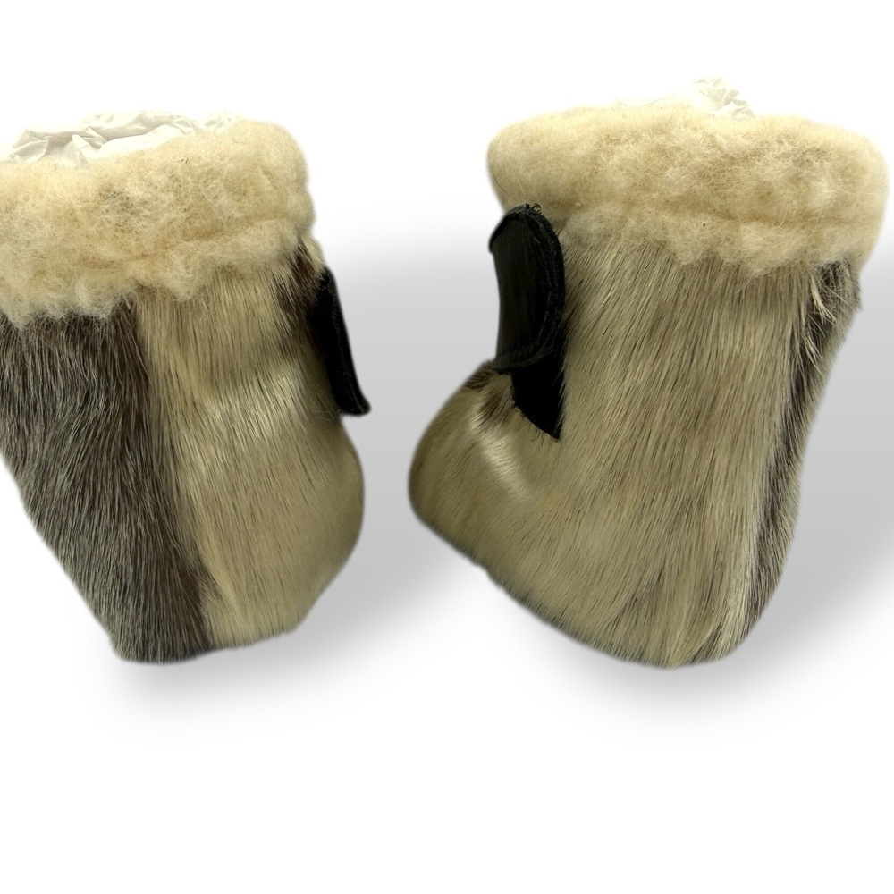Infant Shearling & Seal Fur Booties – Size 18 Months Moccasins Cold Weather - Picture 2 of 7